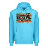 Ocean Blue sunflower gemstone background Premium Hoodie - JahusDesignShop
