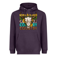Plum born and raised country western Heavyweight Hoodie - texasbilliewilder