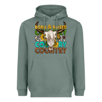Sage born and raised country western Heavyweight Hoodie - texasbilliewilder