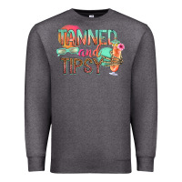 Charcoal Heather tanned and tipsy Premium Sweatshirt - texasbilliewilder