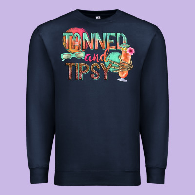 Tanned And Tipsy Premium Sweatshirt Designed By Texasbilliewilder