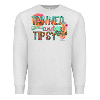 Oatmeal Heather tanned and tipsy Premium Sweatshirt - texasbilliewilder