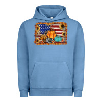 Pigment Pebble Blue american flag fall backgraund Urban Hoodie - JahusDesignShop