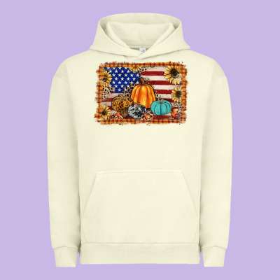 American Flag Fall Backgraund Urban Hoodie Designed By Jahusdesignshop