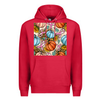Cardinal breast cancer awareness with pumpkin and leopard seamless pattern Premium Hoodie - BundleAndBundleShop