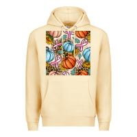 Pina Colada breast cancer awareness with pumpkin and leopard seamless pattern Premium Hoodie - BundleAndBundleShop