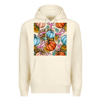 Sandshell breast cancer awareness with pumpkin and leopard seamless pattern Premium Hoodie - BundleAndBundleShop