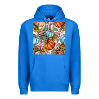True Royal breast cancer awareness with pumpkin and leopard seamless pattern Premium Hoodie - BundleAndBundleShop