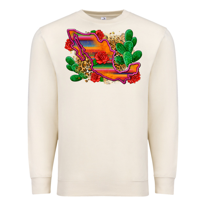 Mexico Map Premium Sweatshirt by Zillion Design Studio | Teevron
