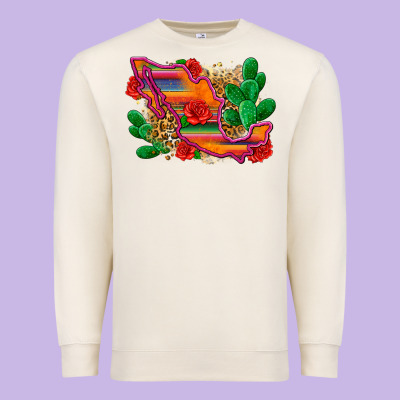 Mexico Map Premium Sweatshirt Designed By Zillion Design Studio