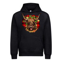 Black highland cow  christmas Urban Hoodie - JahusDesignShop