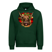 Forest Green highland cow  christmas Urban Hoodie - JahusDesignShop