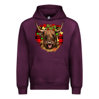 Mauve Wine highland cow  christmas Urban Hoodie - JahusDesignShop