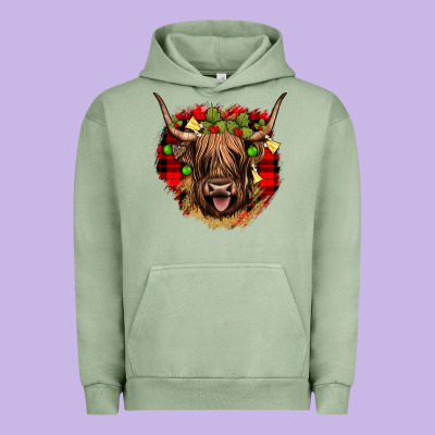 Highland Cow  Christmas Urban Hoodie Designed By Jahusdesignshop