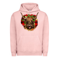 Pigment Salmon highland cow  christmas Urban Hoodie - JahusDesignShop