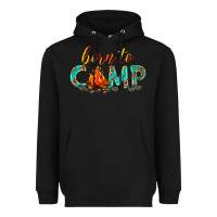 Black born to camp Heavyweight Hoodie - texasbilliewilder