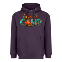 Plum born to camp Heavyweight Hoodie - texasbilliewilder