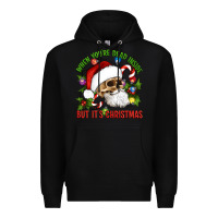 Black When You're Dead Inside But It's Christmas Hippie Skeleton Santa Premium Hoodie - Artiststas