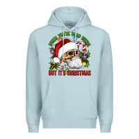 Blue Mist When You're Dead Inside But It's Christmas Hippie Skeleton Santa Premium Hoodie - Artiststas
