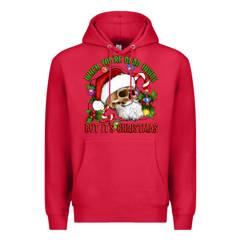 When You're Dead Inside But It's Christmas Hippie Skeleton Santa Premium Hoodie by Artiststas | Teevron