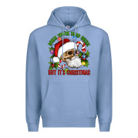 Colony Blue When You're Dead Inside But It's Christmas Hippie Skeleton Santa Premium Hoodie - Artiststas