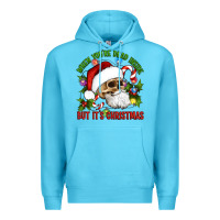 Ocean Blue When You're Dead Inside But It's Christmas Hippie Skeleton Santa Premium Hoodie - Artiststas