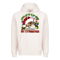 Pale Pink When You're Dead Inside But It's Christmas Hippie Skeleton Santa Premium Hoodie - Artiststas