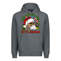 Rock When You're Dead Inside But It's Christmas Hippie Skeleton Santa Premium Hoodie - Artiststas