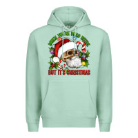 Seafoam When You're Dead Inside But It's Christmas Hippie Skeleton Santa Premium Hoodie - Artiststas