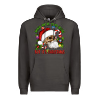 Smoke When You're Dead Inside But It's Christmas Hippie Skeleton Santa Premium Hoodie - Artiststas