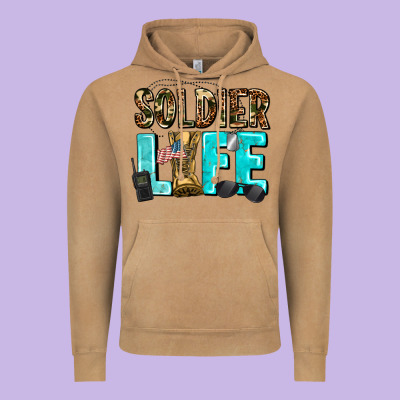Soldier  Life Vintage Hoodie Designed By Adodesignshop