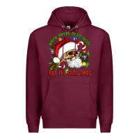 Burgundy When You're Dead Inside But It's Christmas Hippie Skeleton Santa Premium Hoodie - Artiststas