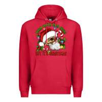 Cardinal When You're Dead Inside But It's Christmas Hippie Skeleton Santa Premium Hoodie - Artiststas