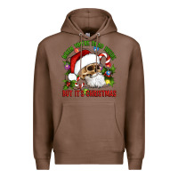 Chestnut When You're Dead Inside But It's Christmas Hippie Skeleton Santa Premium Hoodie - Artiststas
