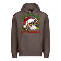 Coffee When You're Dead Inside But It's Christmas Hippie Skeleton Santa Premium Hoodie - Artiststas