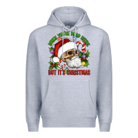 Heather Grey When You're Dead Inside But It's Christmas Hippie Skeleton Santa Premium Hoodie - Artiststas