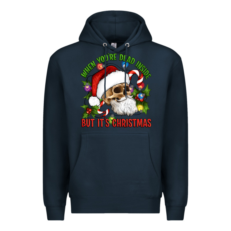 When You're Dead Inside But It's Christmas Hippie Skeleton Santa Premium Hoodie by Artiststas | Teevron