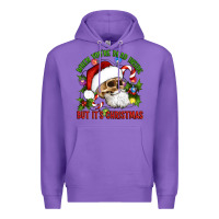 Purple When You're Dead Inside But It's Christmas Hippie Skeleton Santa Premium Hoodie - Artiststas