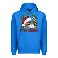 True Royal When You're Dead Inside But It's Christmas Hippie Skeleton Santa Premium Hoodie - Artiststas