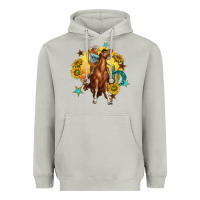 Moon Dust bucking horse with cowboy and sunflower Heavyweight Hoodie - texasbilliewilder