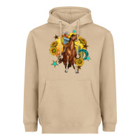 Mushroom bucking horse with cowboy and sunflower Heavyweight Hoodie - texasbilliewilder