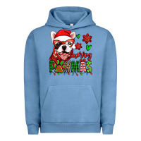Pigment Pebble Blue merry pawmas christmas french bulldog Urban Hoodie - Jasminsmagicworld