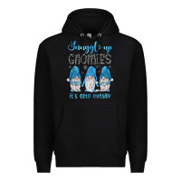 Black snuggle up gnomies it's cold outside Premium Hoodie - JahusDesignShop