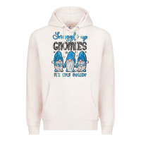 Pale Pink snuggle up gnomies it's cold outside Premium Hoodie - JahusDesignShop