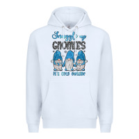 White snuggle up gnomies it's cold outside Premium Hoodie - JahusDesignShop