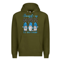 Army Green snuggle up gnomies it's cold outside Premium Hoodie - JahusDesignShop