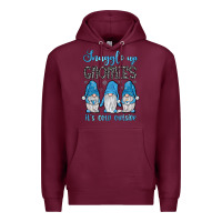 Burgundy snuggle up gnomies it's cold outside Premium Hoodie - JahusDesignShop