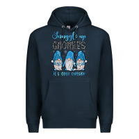 Navy snuggle up gnomies it's cold outside Premium Hoodie - JahusDesignShop