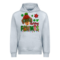 Heather Grey merry pawmas christmas dachshund Urban Hoodie - Jasminsmagicworld