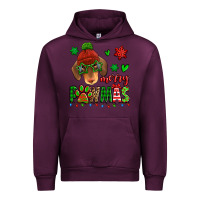 Mauve Wine merry pawmas christmas dachshund Urban Hoodie - Jasminsmagicworld